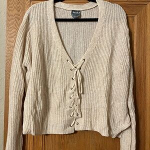 Arula V-neck tie up front sweater